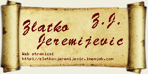 Zlatko Jeremijević vizit kartica